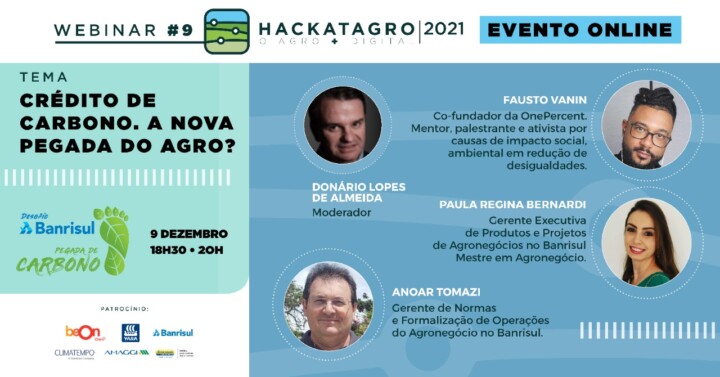 Créditos de carbono: a nova pegada do agro HACKATAGRO Webinar Credito de Carbono Credito Divulgacao Hackatagro 1